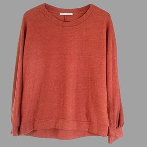 Coral Light Weight Sweater with Gold Sparkles size medium